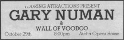Gary Numan Austin Newspaper Advert October 1982